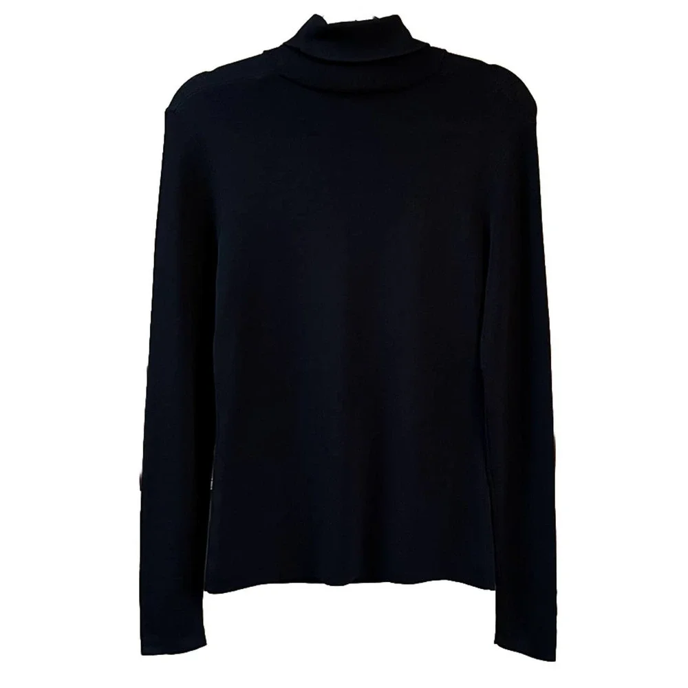 V281, NWOT, White Birch Women’s Black Turtleneck Sweater Size Medium w/Peephole - Picture 6 of 11